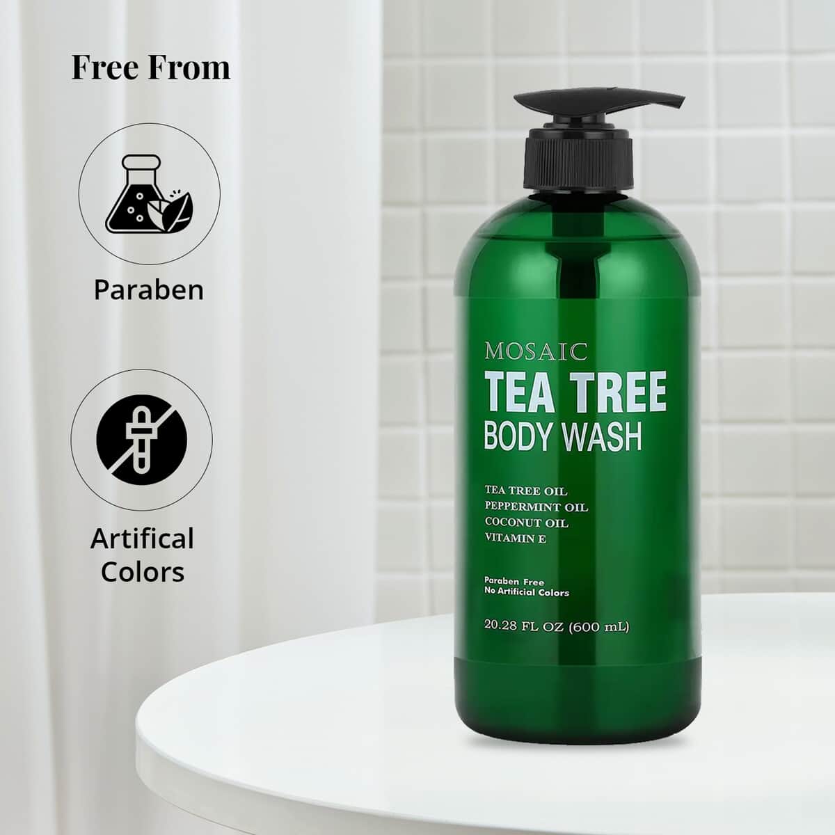 Mosaic Tea Tree Body Wash with Coconut Oil & Vitamin E(2x20.28oz) image number 4