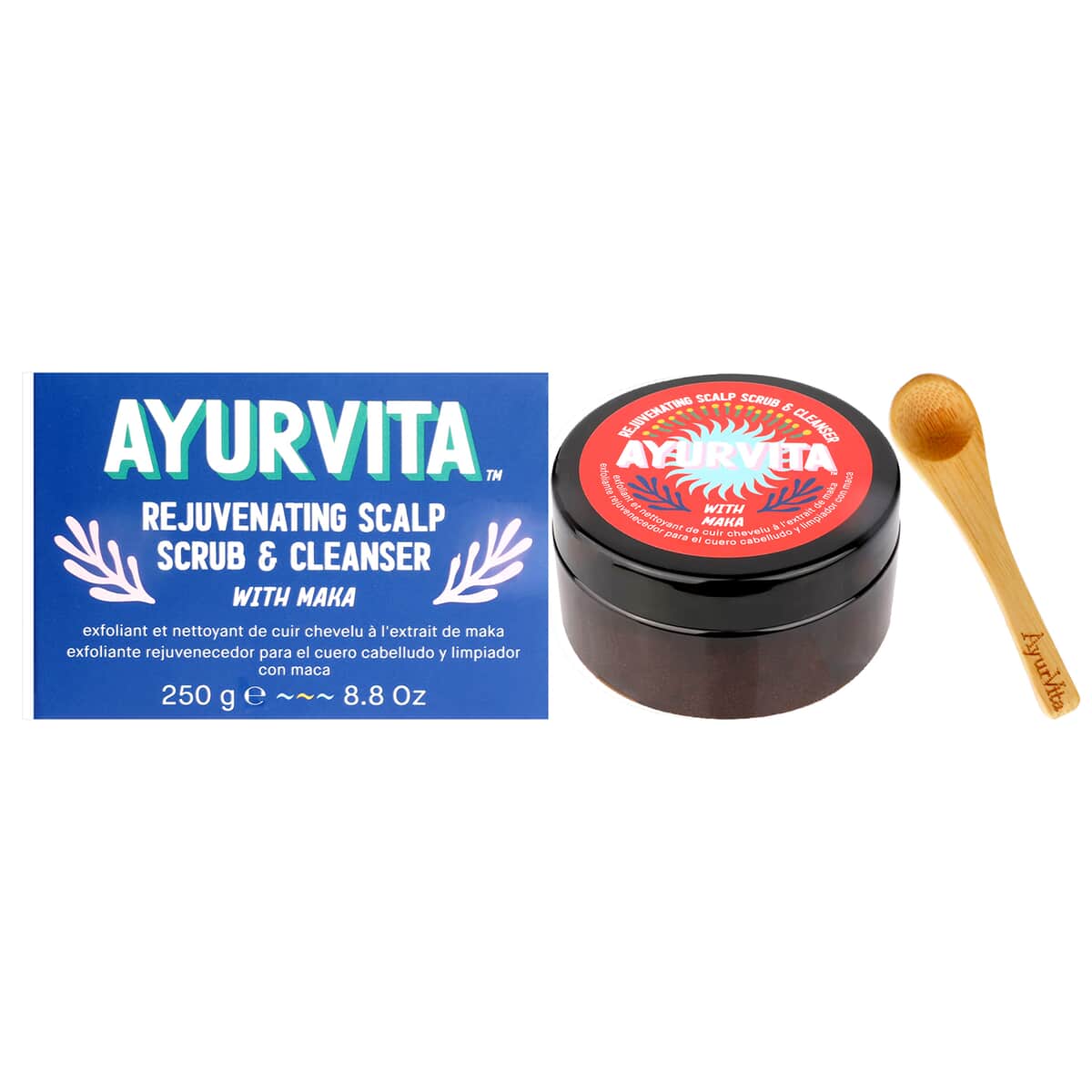 AyurVita Rejuvenating Scalp Scrub & Cleanser with Maka (8.8oz) image number 0