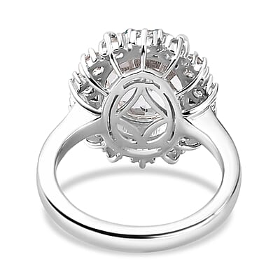 Brazilian Petalite and Multi Gemstone Sea Ring in Rhodium Over Sterling Silver (Size 10.0) 4.60 ctw