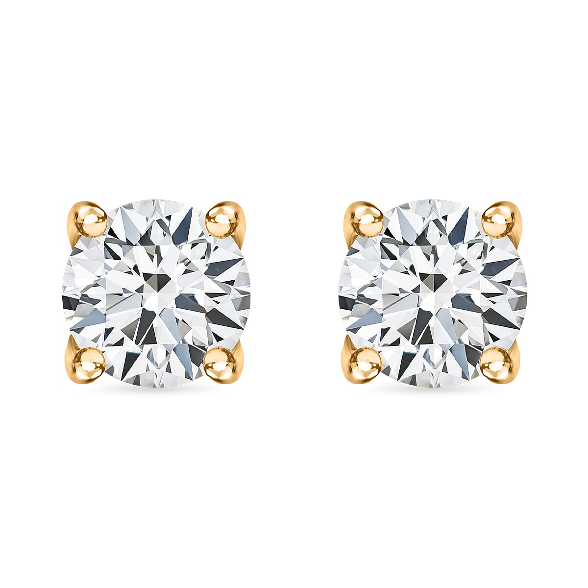 D'Joy Brazilian Petalite Solitaire Stud Earrings in 18K Vermeil Yellow Gold Over Sterling Silver 0.75 ctw