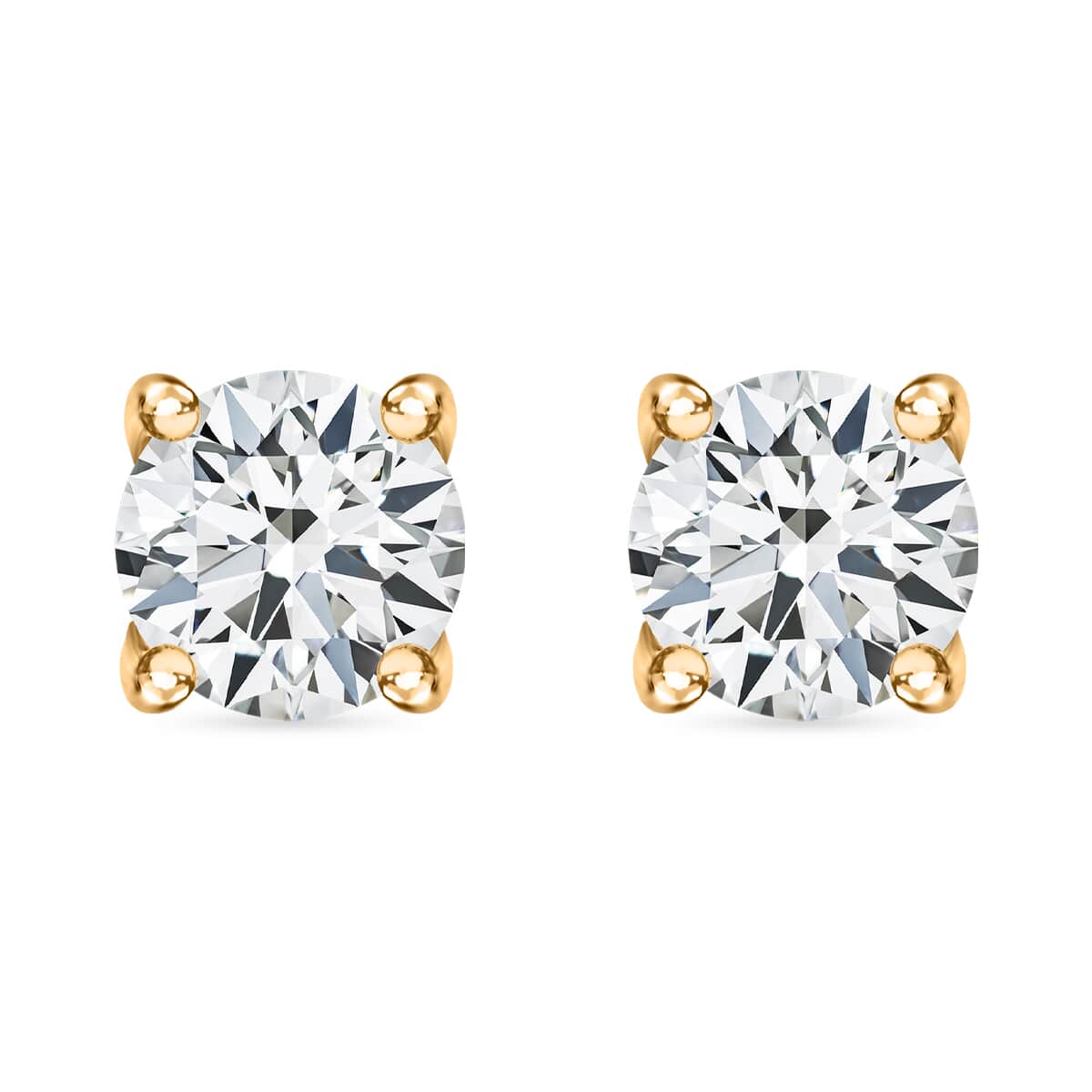 Brazilian Petalite Solitaire Stud Earrings in 18K Vermeil Yellow Gold Over Sterling Silver 0.75 ctw image number 0