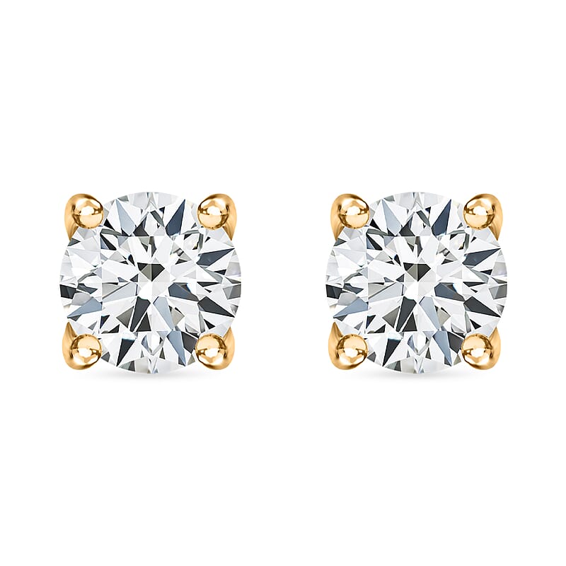 D'Joy Brazilian Petalite Solitaire Stud Earrings in 18K Vermeil Yellow Gold Over Sterling Silver 0.75 ctw