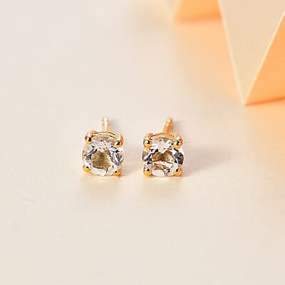 D'Joy Brazilian Petalite Solitaire Stud Earrings in 18K Vermeil Yellow Gold Over Sterling Silver 0.75 ctw