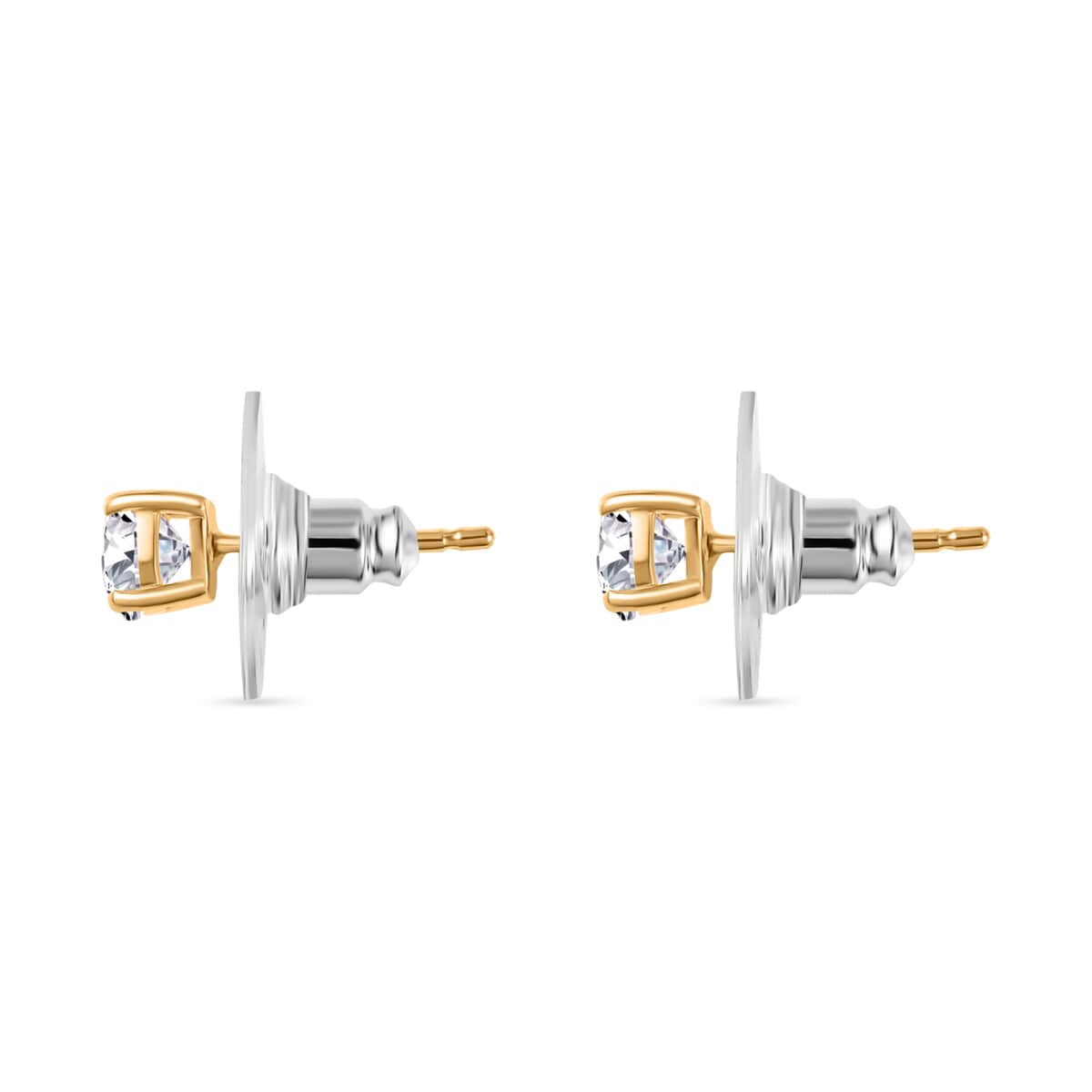 Brazilian Petalite Solitaire Stud Earrings in 18K Vermeil Yellow Gold Over Sterling Silver 0.75 ctw image number 3