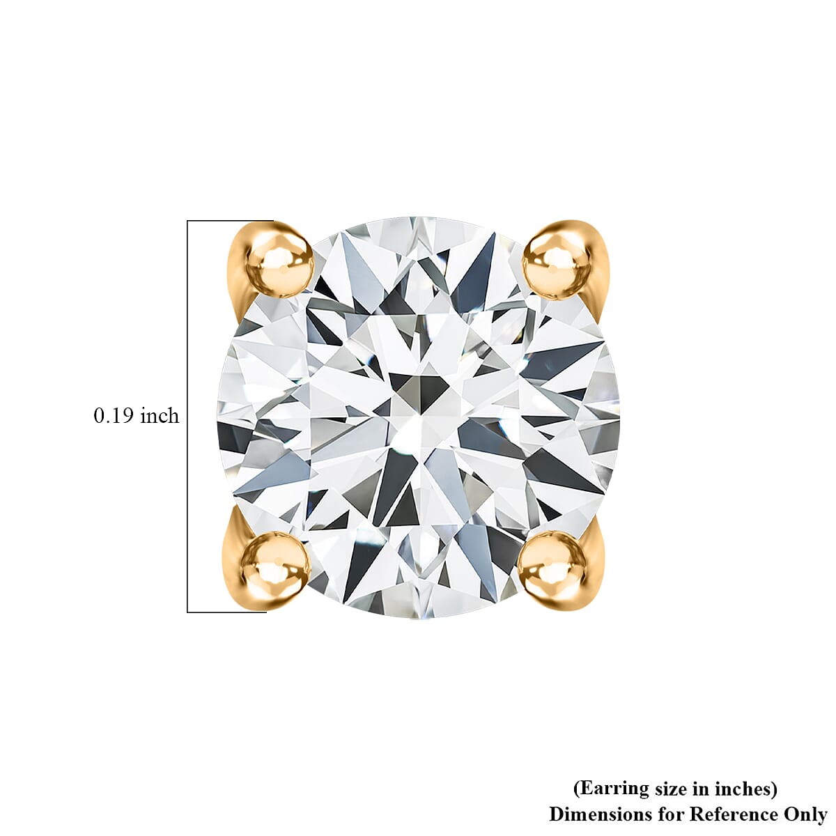 D'Joy Brazilian Petalite Solitaire Stud Earrings in 18K Vermeil Yellow Gold Over Sterling Silver 0.75 ctw