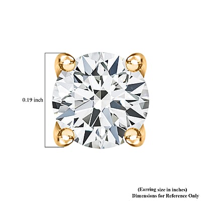 D'Joy Brazilian Petalite Solitaire Stud Earrings in 18K Vermeil Yellow Gold Over Sterling Silver 0.75 ctw