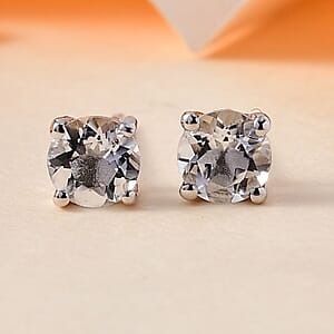 Brazilian Petalite Solitaire Stud Earrings in 18K Vermeil YG Over Sterling Silver 0.75 ctw