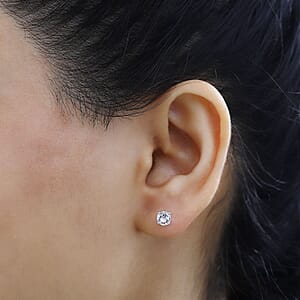 Brazilian Petalite Solitaire Stud Earrings in 18K Vermeil YG Over Sterling Silver 0.75 ctw