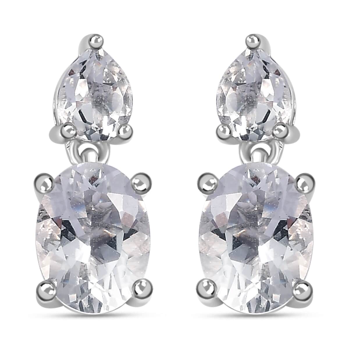 Brazilian Petalite Celebrity Earrings in Rhodium Over Sterling Silver 2.35 ctw image number 0