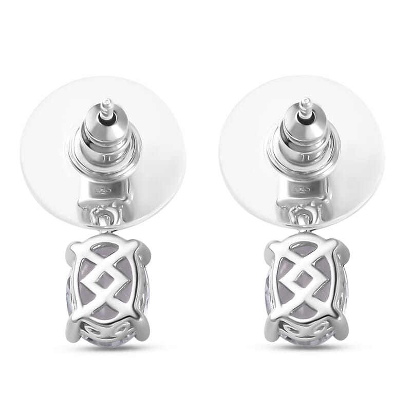 Brazilian Petalite Celebrity Earrings in Rhodium Over Sterling Silver 2.35 ctw