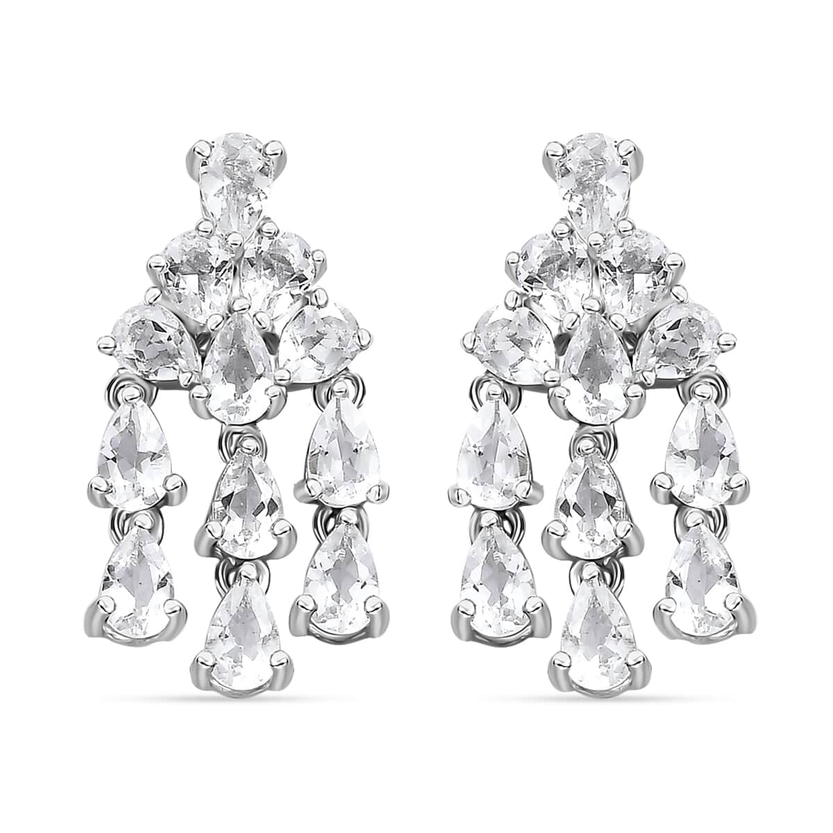 Brazilian Petalite Celebrity Earrings in Rhodium Over Sterling Silver 3.85 ctw image number 0