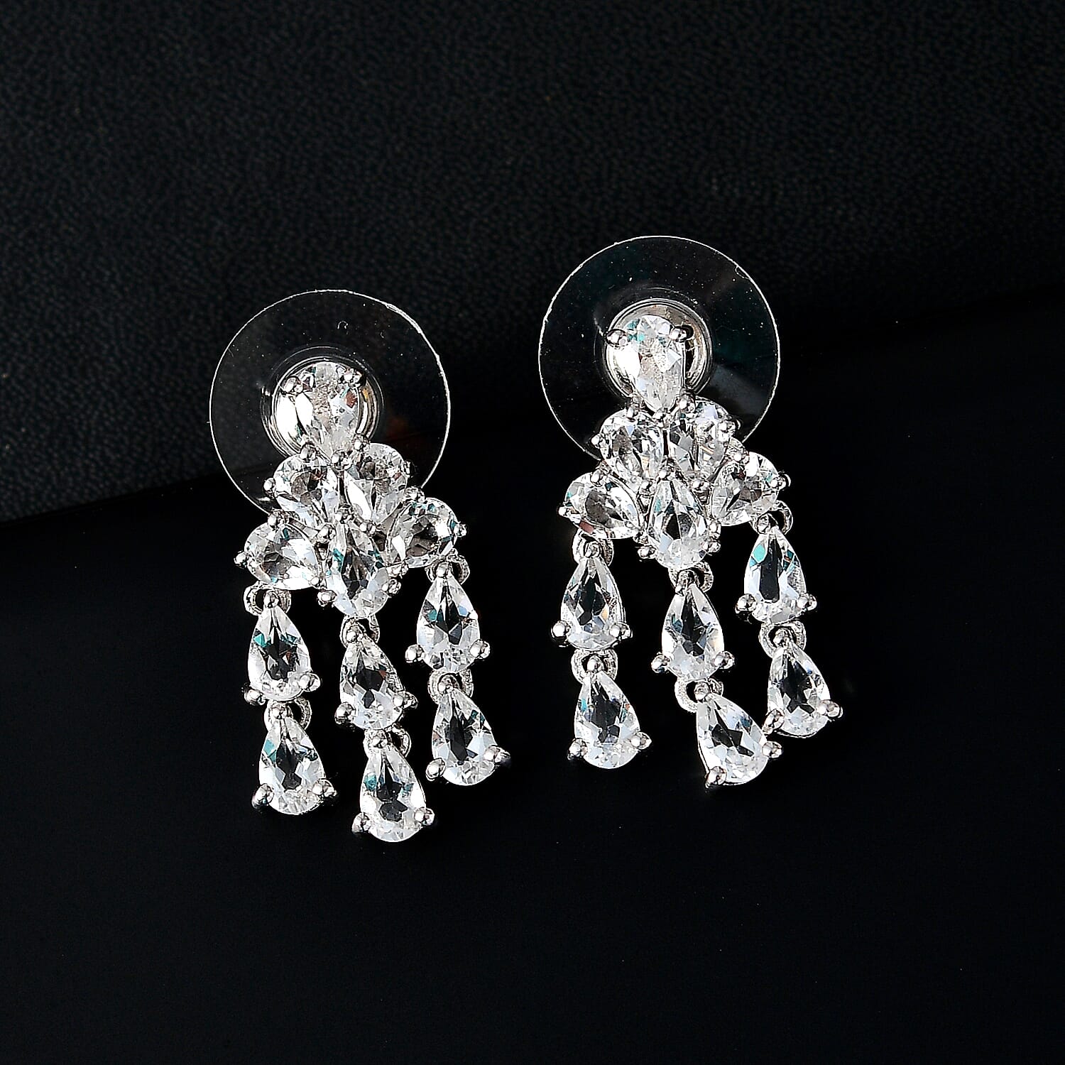 Brazilian Petalite Celebrity Earrings in Rhodium Over Sterling Silver 3.85 ctw