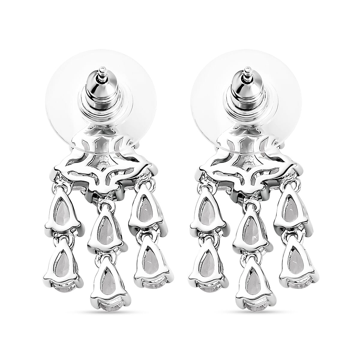 Brazilian Petalite Celebrity Earrings in Rhodium Over Sterling Silver 3.85 ctw
