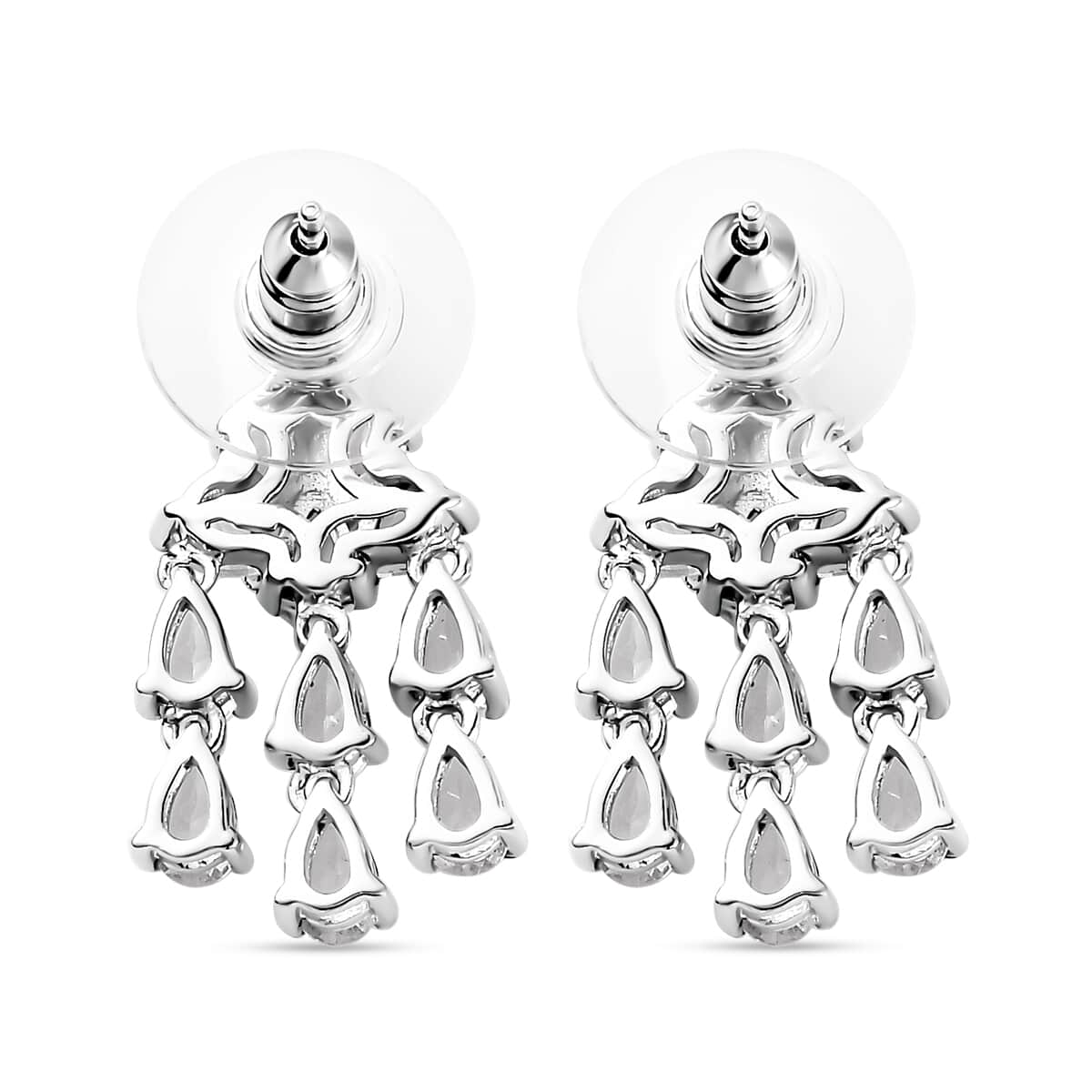 Brazilian Petalite Celebrity Earrings in Rhodium Over Sterling Silver 3.85 ctw image number 3