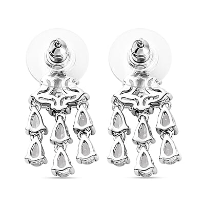 Brazilian Petalite Celebrity Earrings in Rhodium Over Sterling Silver 3.85 ctw