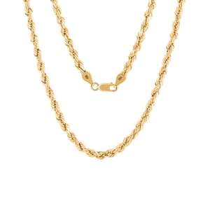 10K Yellow Gold 4mm Rope Necklace 22 Inches 7.30 Grams