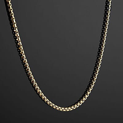 10K Yellow Gold 3.5mm Venetian Box Chain Necklace 20 Inches 12.90 Grams