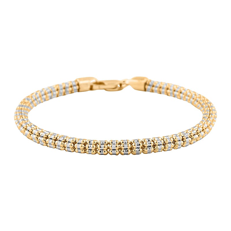 10K Yellow and White Gold 4mm Bracelet (8.00 In) 10.10 Grams