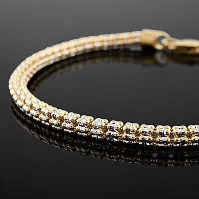 10K Yellow and White Gold 4mm Bracelet (8.00 In) 10.10 Grams