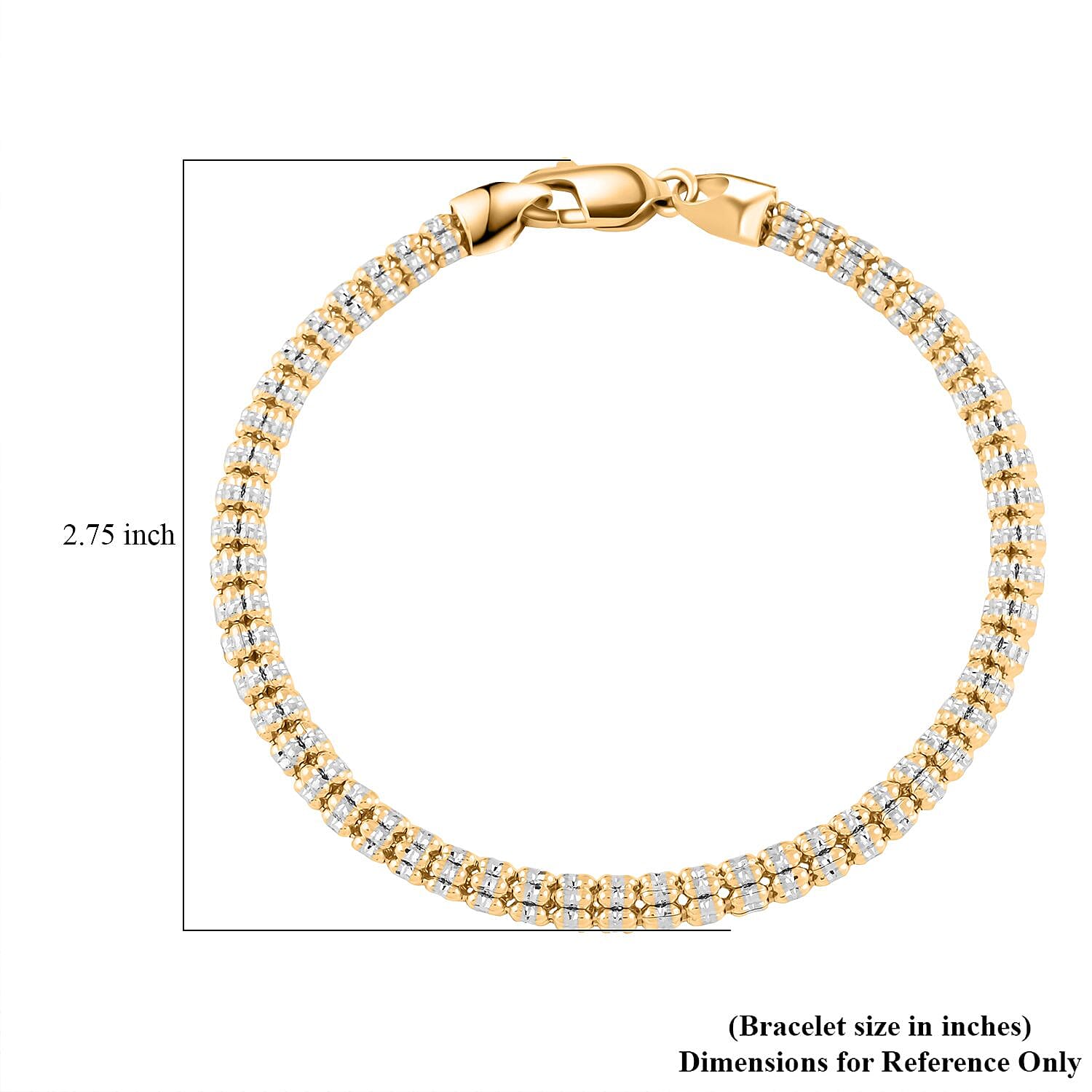 10K Yellow and White Gold 4mm Bracelet (8.00 In) 10.10 Grams