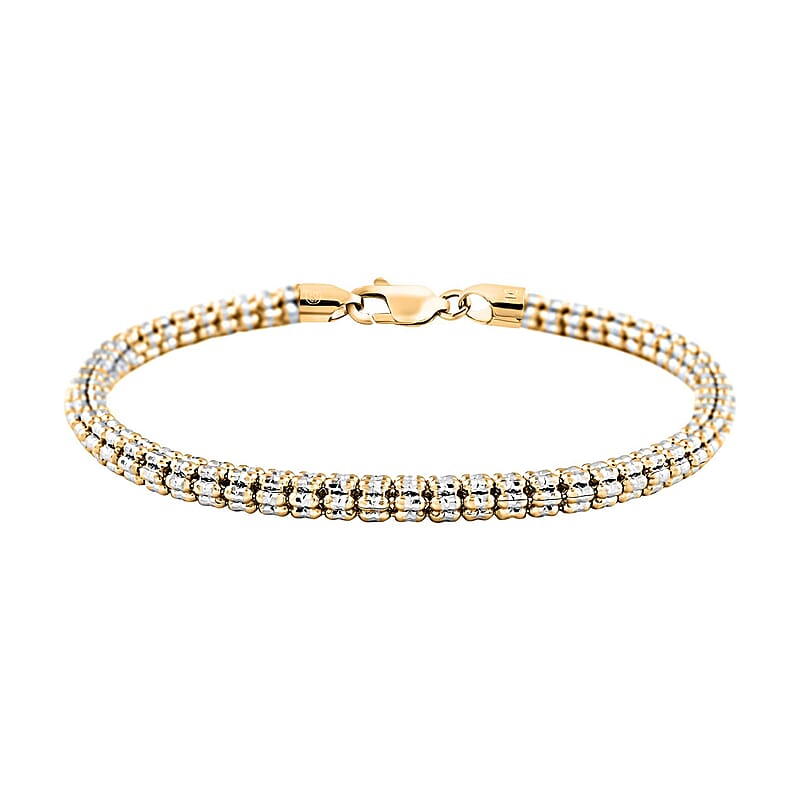 10K Yellow and White Gold 4mm Bracelet (8.50 In) 10.50 Grams