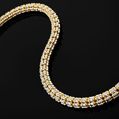 10K Yellow and White Gold 4mm Bracelet (8.50 In) 10.50 Grams