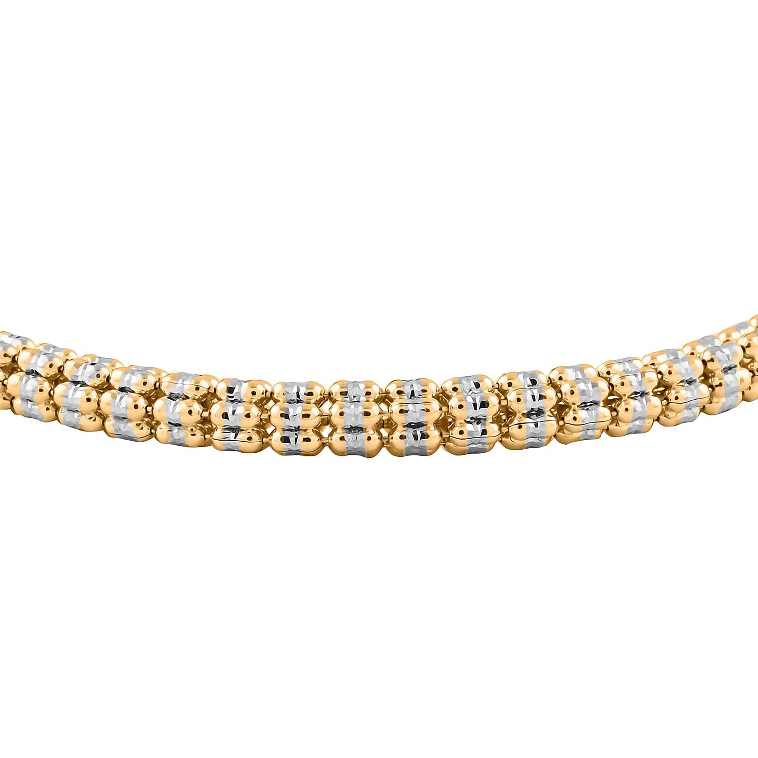 10K Yellow and White Gold 4mm Bracelet (8.50 In) 10.50 Grams