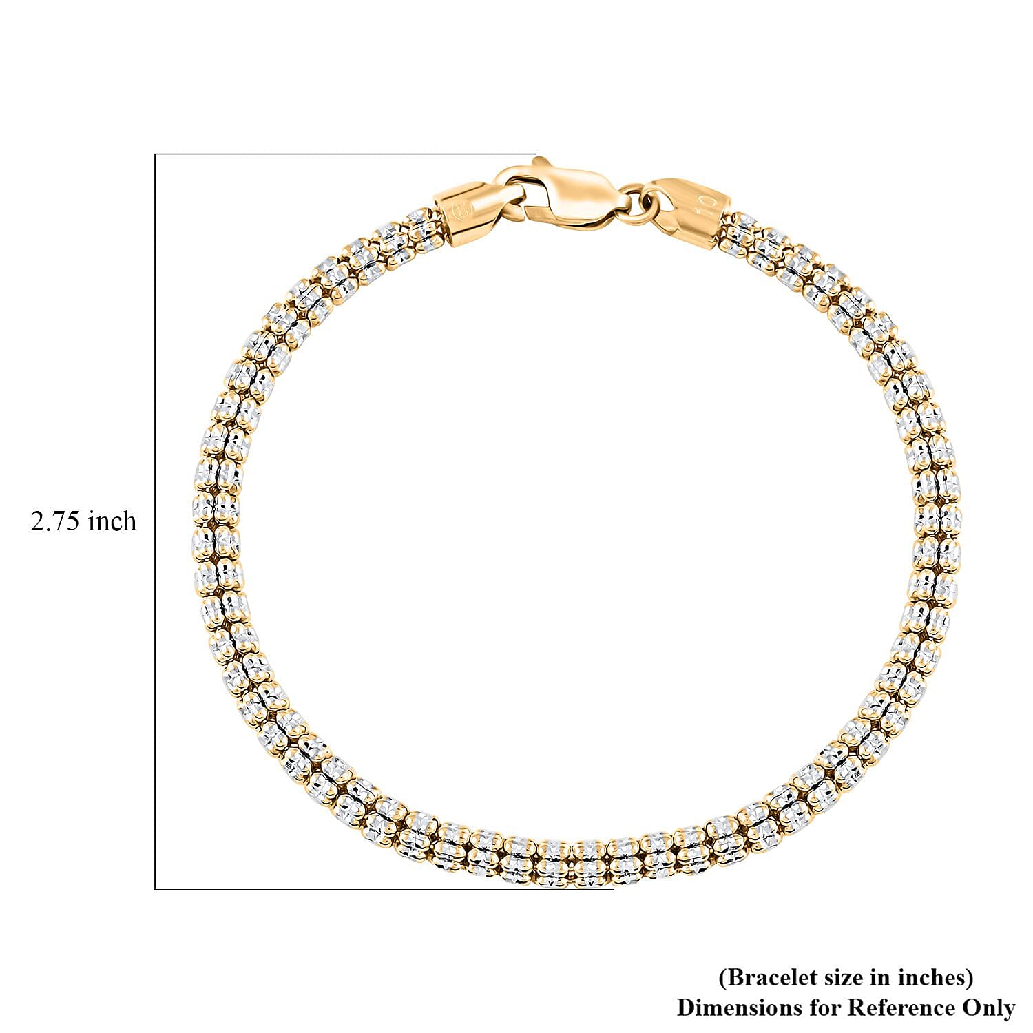 10K Yellow and White Gold 4mm Bracelet (8.50 In) 10.50 Grams