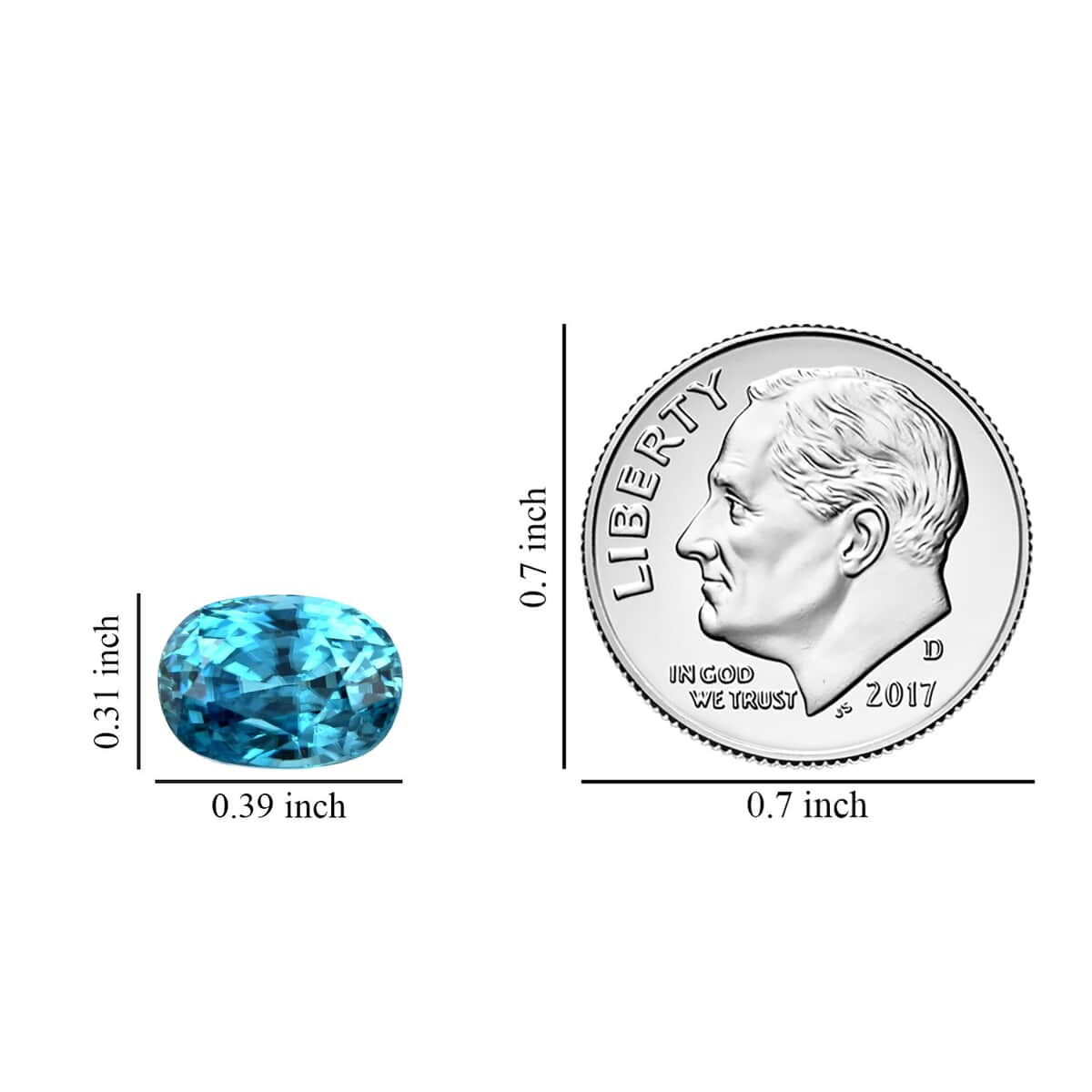 AAAA Cambodian Blue Zircon (Ovl 10x8 mm) 3.00 ctw image number 3