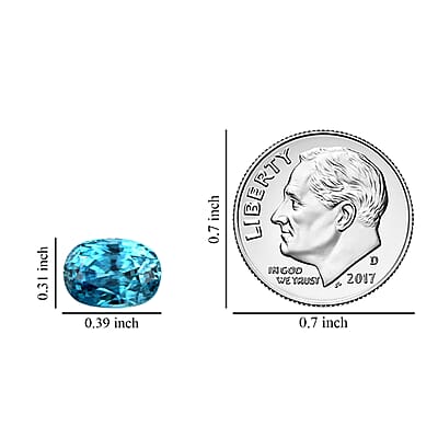 AAAA Cambodian Blue Zircon (Ovl 10x8 mm) 3.00 ctw