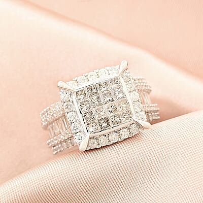 10K White Gold G - SI2 Diamond Ring (Size 6.0) 6.20 Grams 2.00 ctw