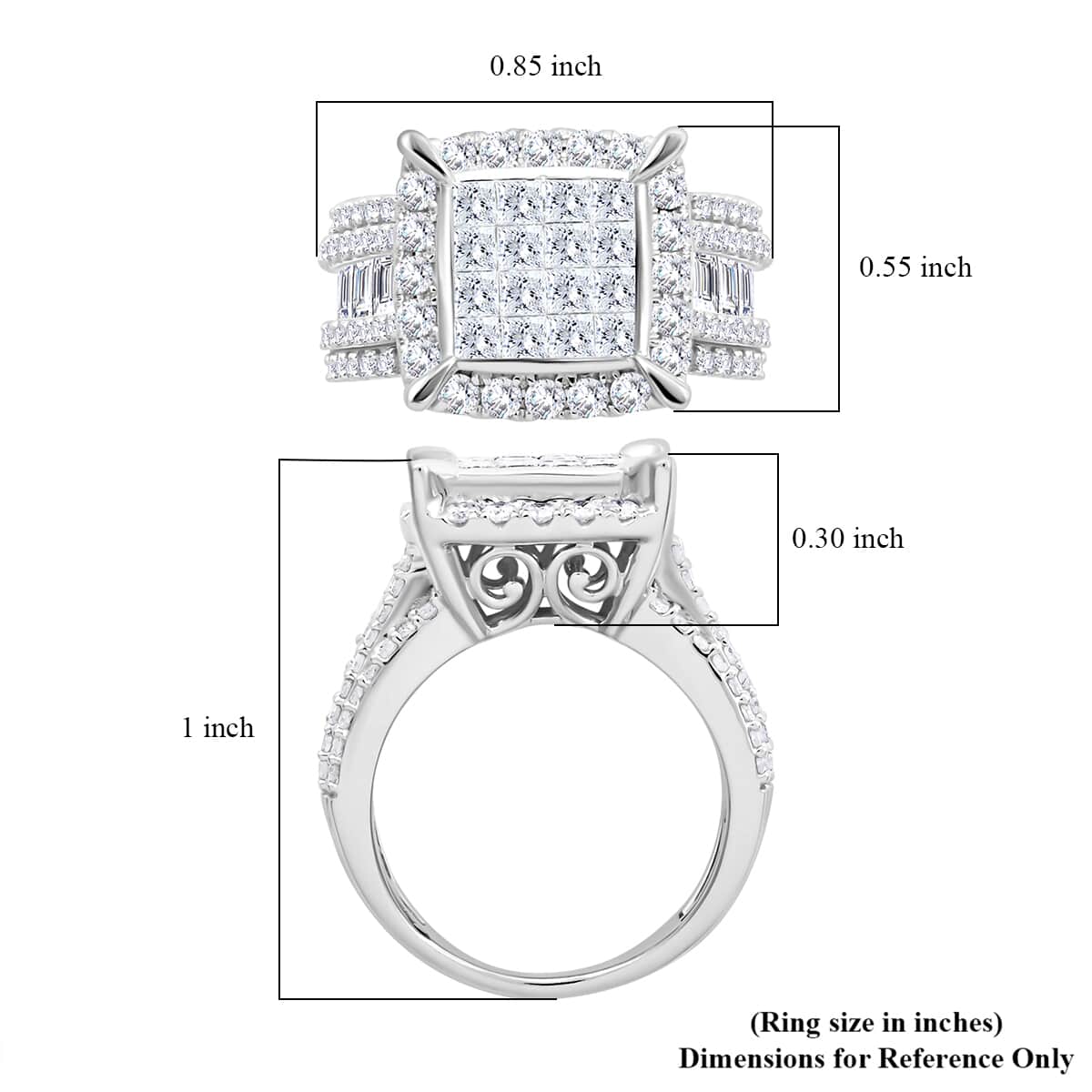 10K White Gold G - SI2 Diamond Ring (Size 6.0) 6.20 Grams 2.00 ctw image number 4