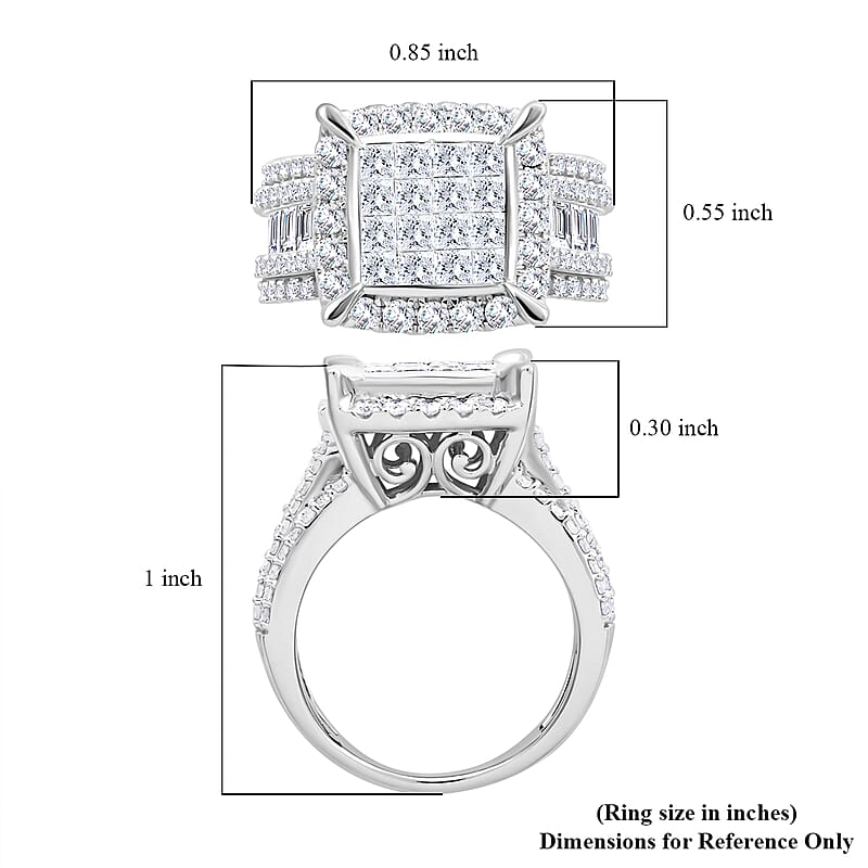 10K White Gold G - SI2 Diamond Ring (Size 6.0) 6.20 Grams 2.00 ctw