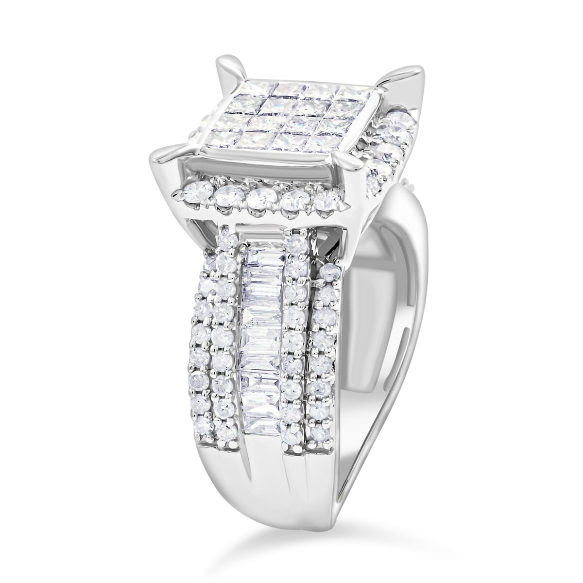 10K White Gold G - SI2 Diamond Ring (Size 8.0) 6.20 Grams 2.00 ctw image number 3