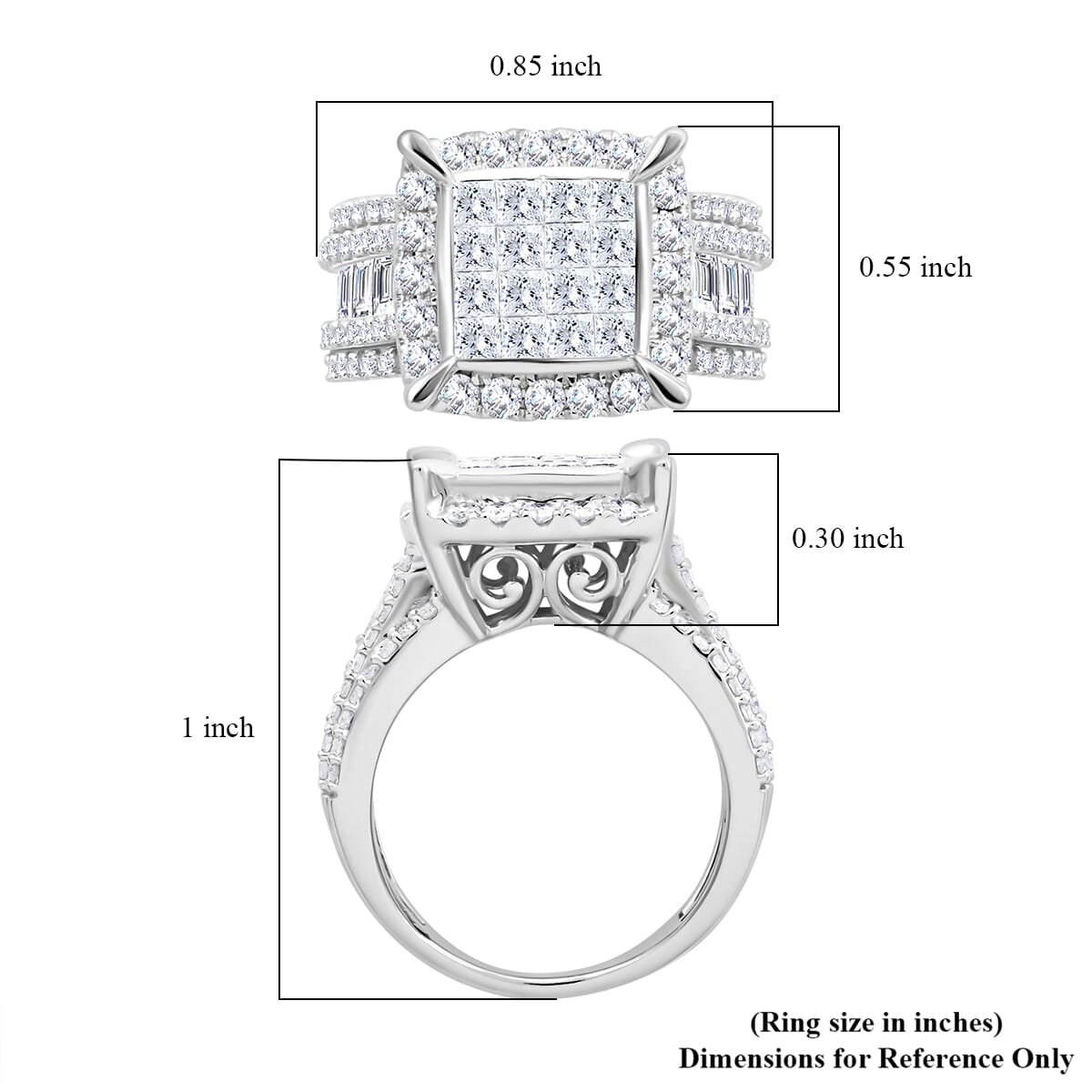 10K White Gold G - SI2 Diamond Ring (Size 8.0) 6.20 Grams 2.00 ctw image number 4