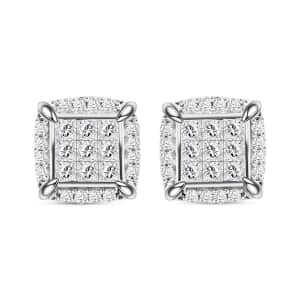 10K White Gold Diamond I2-I3 Earrings 1.00 ctw