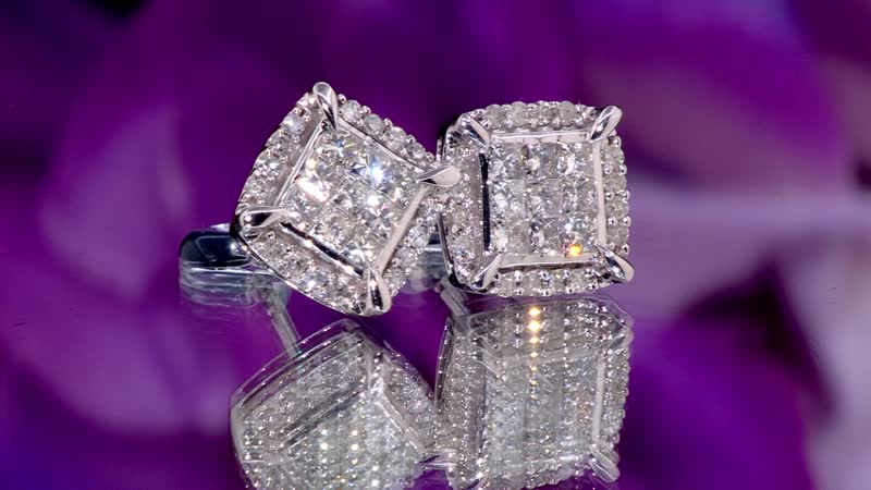 10K White Gold Diamond I2-I3 Earrings 1.00 ctw