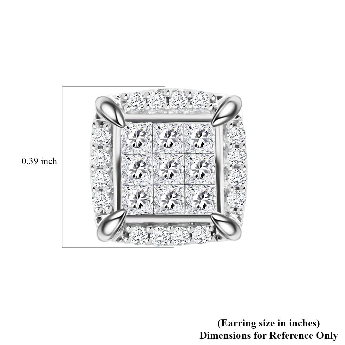 10K White Gold Diamond I2-I3 Earrings 1.00 ctw image number 4