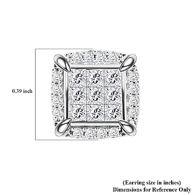 10K White Gold Diamond I2-I3 Earrings 1.00 ctw