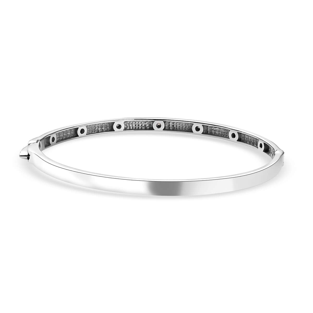 Karis White Diamond Accent Bangle Bracelet (7.25 In) in Platinum Bond image number 4