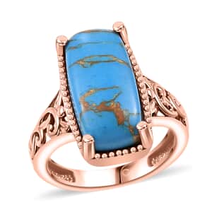 Matrix Chestnut Brine Turquoise 4.60 ctw Ring in 14K Rose Gold Over Copper with Magnet (Size 7.0)