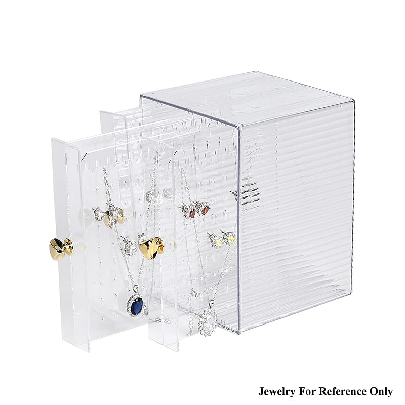 Clear 3 Drawer Acrylic Earrings Display Stand (Can Hold 108 Pairs)