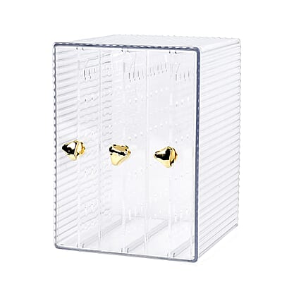 Clear 3 Drawer Acrylic Earrings Display Stand (Can Hold 108 Pairs)