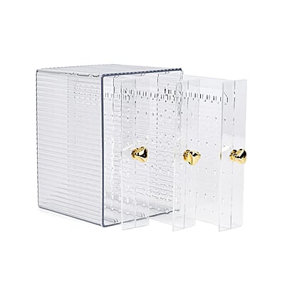 Clear 3 Drawer Acrylic Earrings Display Stand (Can Hold 108 Pairs)