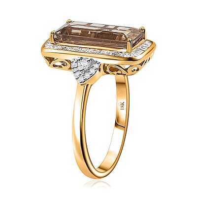 Iliana 18K Yellow Gold AAA Turkizite, White Diamond (G-H, SI) (0.45 cts) Ring (Size 10.0) (5.65 g) 5.50 ctw