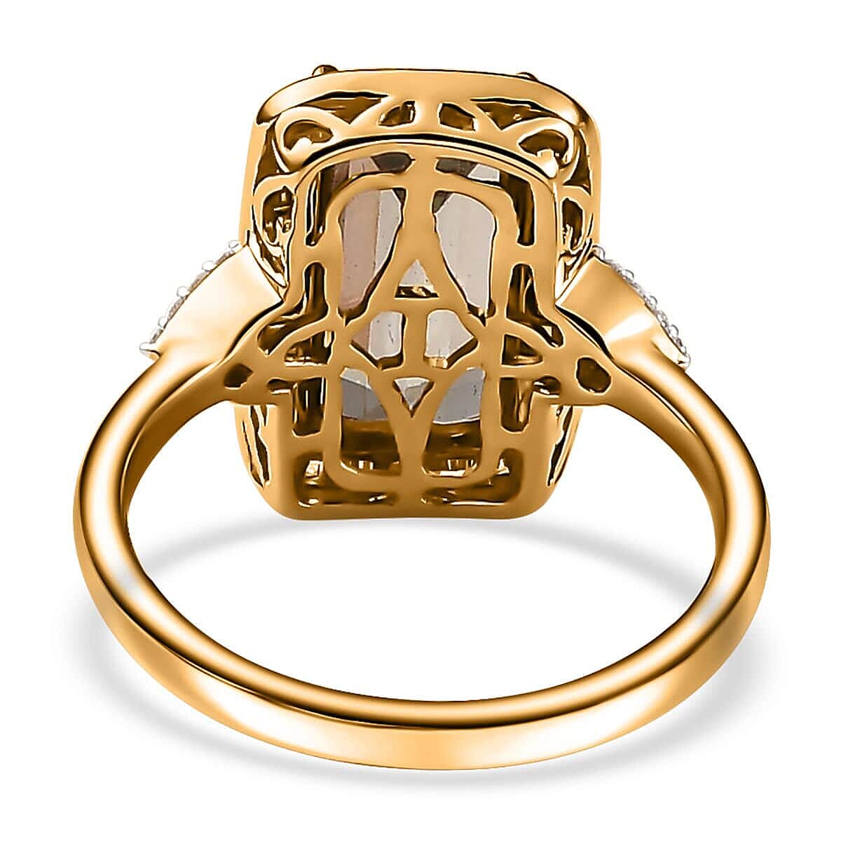 Iliana 18K Yellow Gold AAA Turkizite, White Diamond (G-H, SI) (0.45 cts) Ring (Size 10.0) (5.65 g) 5.50 ctw
