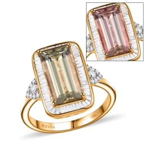 Iliana AAA Turkizite and G-H SI White Diamond 5.50 ctw Ring in 18K Yellow Gold (Size 9.0) 5.65 Grams