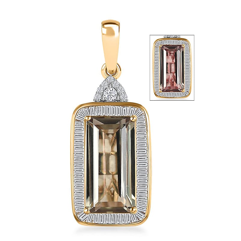 Iliana 18K Yellow Gold AAA Turkizite and G-H SI Diamond Pendant 5.00 ctw