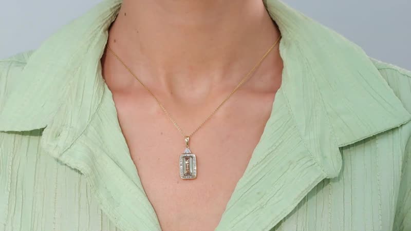 Iliana 18K Yellow Gold AAA Turkizite and G-H SI Diamond Pendant 5.00 ctw