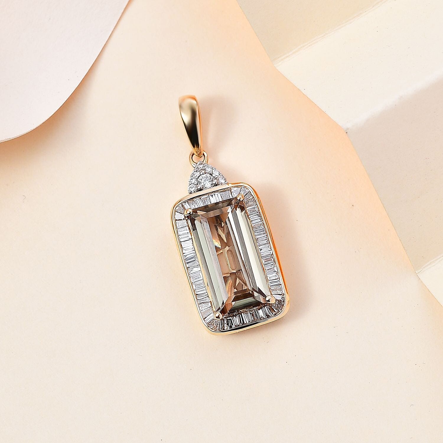 Iliana 18K Yellow Gold AAA Turkizite and G-H SI Diamond Pendant 5.00 ctw